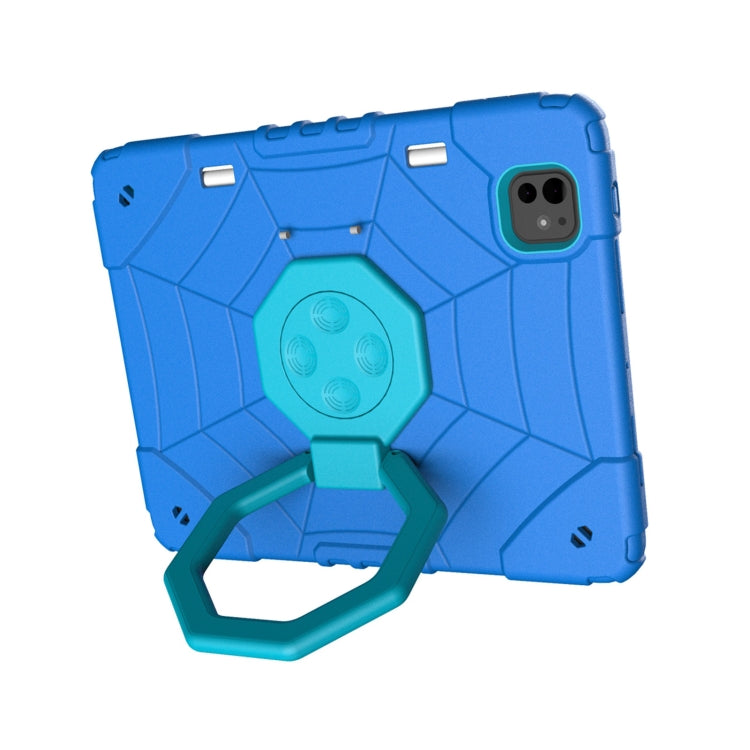 For iPad Pro 11 2024 Spider Turntable Handle Stress Relief Tablet Case(Blue) - iPad Pro 11 2024 Cases by PMC TechLife | Online Shopping South Africa | PMC TechLife | Buy Now Pay Later Mobicred