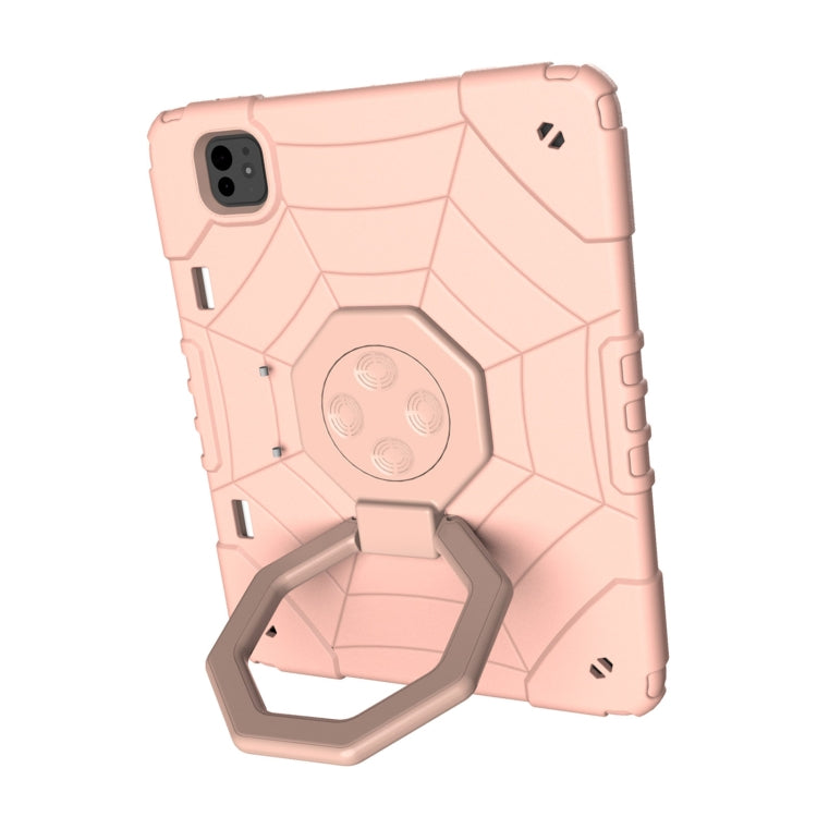For iPad Pro 11 2024 Spider Turntable Handle Stress Relief Tablet Case(Rose Gold) - iPad Pro 11 2024 Cases by PMC TechLife | Online Shopping South Africa | PMC TechLife | Buy Now Pay Later Mobicred