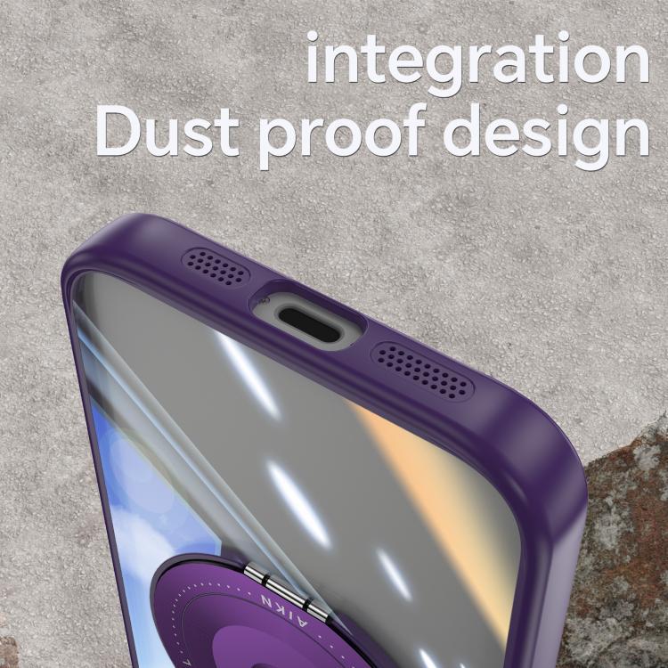 For iPhone 16e 360 Holder Magsafe Acrylic Hybrid TPU Phone Case(Purple) - iPhone 16e Cases by PMC TechLife | Online Shopping South Africa | PMC TechLife | Buy Now Pay Later Mobicred