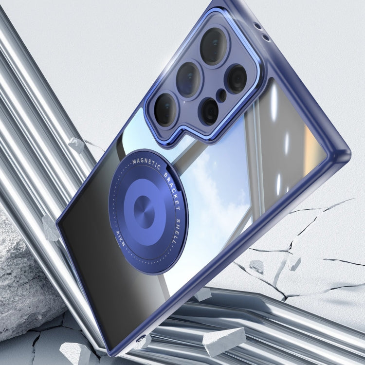 For Samsung Galaxy S25 Ultra 5G 360 Holder MagSafe Acrylic Hybrid TPU Phone Case(Blue) - Galaxy S25 Ultra 5G Cases by PMC Jewellery | Online Shopping South Africa | PMC Jewellery | Buy Now Pay Later Mobicred