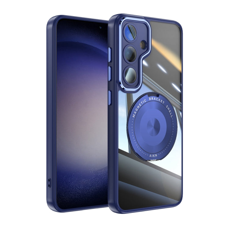 For Samsung Galaxy S25+ 5G 360 Holder MagSafe Acrylic Hybrid TPU Phone Case(Blue) - Galaxy S25+ 5G Cases by PMC TechLife | Online Shopping South Africa | PMC TechLife | Buy Now Pay Later Mobicred