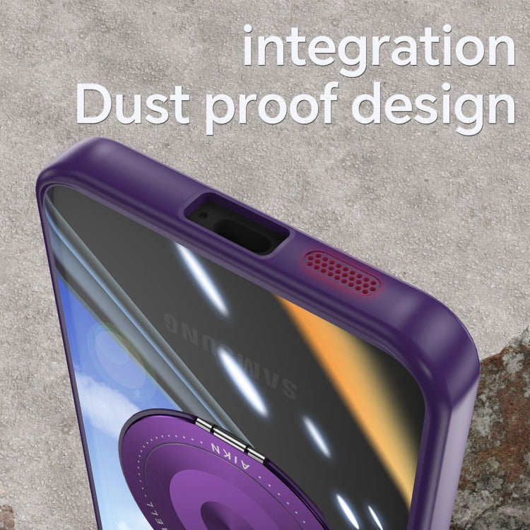 For Samsung Galaxy S25+ 5G 360 Holder MagSafe Acrylic Hybrid TPU Phone Case(Purple) - Galaxy S25+ 5G Cases by PMC Jewellery | Online Shopping South Africa | PMC Jewellery | Buy Now Pay Later Mobicred