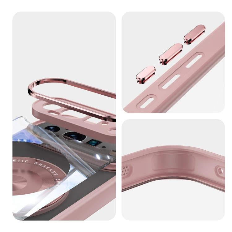 For Google Pixel 9 Pro 360 Holder Magsafe Acrylic Hybrid TPU Phone Case(Pink) - Google Cases by PMC TechLife | Online Shopping South Africa | PMC TechLife | Buy Now Pay Later Mobicred