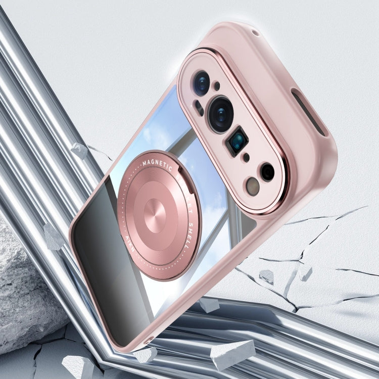 For Google Pixel 9 Pro XL 360 Holder Magsafe Acrylic Hybrid TPU Phone Case(Pink) - Google Cases by PMC TechLife | Online Shopping South Africa | PMC TechLife | Buy Now Pay Later Mobicred