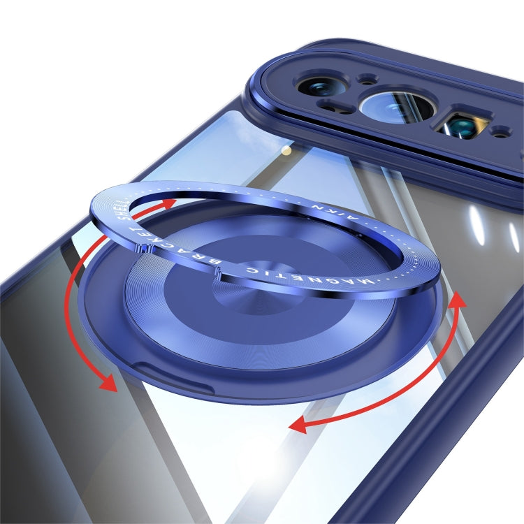 For Google Pixel 9 Pro XL 360 Holder Magsafe Acrylic Hybrid TPU Phone Case(Blue) - Google Cases by PMC TechLife | Online Shopping South Africa | PMC TechLife | Buy Now Pay Later Mobicred