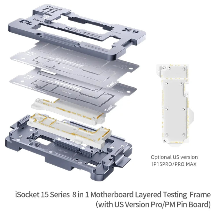 QianLi iSocket Series 8 in 1 Motherboard Layered Test Stand For iPhone 15 Series - free shipping - PMC TechLife - Order now!