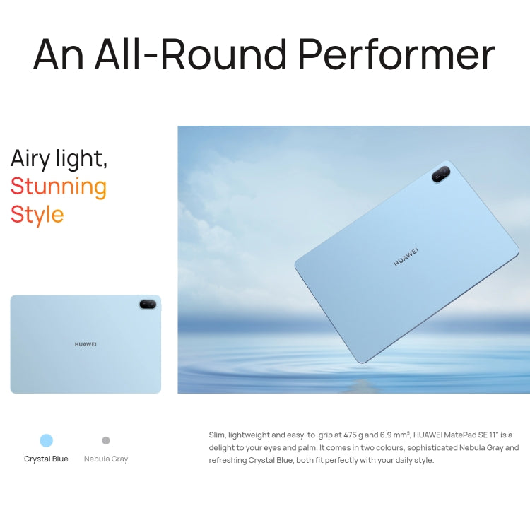 HUAWEI MatePad SE 11 2024 WiFi Tablet PC, 8GB+256GB, 11 inch HarmonyOS 4.2 Qualcomm Snapdragon 685 Octa Core, Not Support Google Play(Starry Blue) - free shipping - PMC Jewellery - Order now!