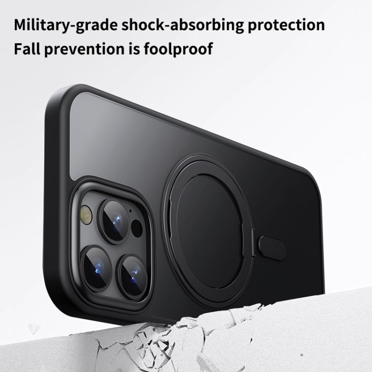 For iPhone 16 Pro Max 360 Rotating MagSafe Magnetic Frosted Phone Case(Black) - iPhone 16 Pro Max Cases by PMC TechLife | Online Shopping South Africa | PMC TechLife | Buy Now Pay Later Mobicred
