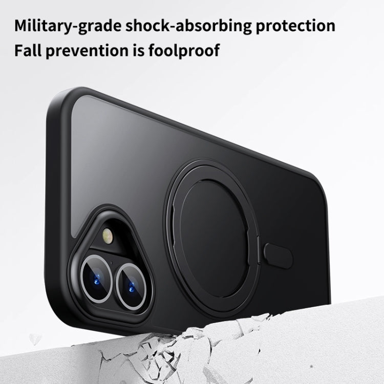 For iPhone 16 360 Rotating MagSafe Magnetic Frosted Phone Case(Transparent) - iPhone 16 Cases by PMC TechLife | Online Shopping South Africa | PMC TechLife | Buy Now Pay Later Mobicred