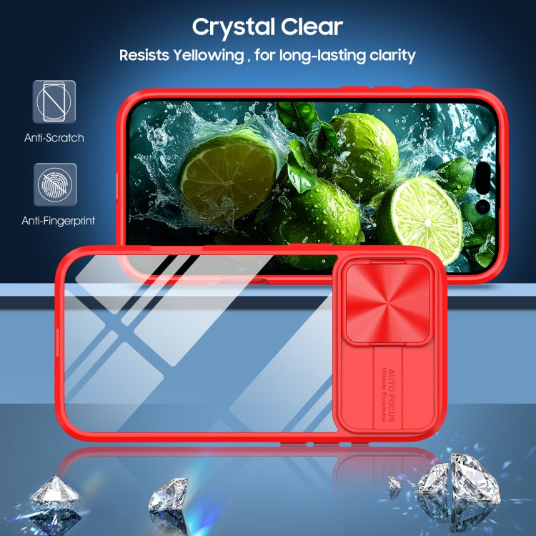 For iPhone 16 Sliding Camshield Acrylic Hybrid TPU Phone Case(Red) - iPhone 16 Cases by PMC TechLife | Online Shopping South Africa | PMC TechLife | Buy Now Pay Later Mobicred