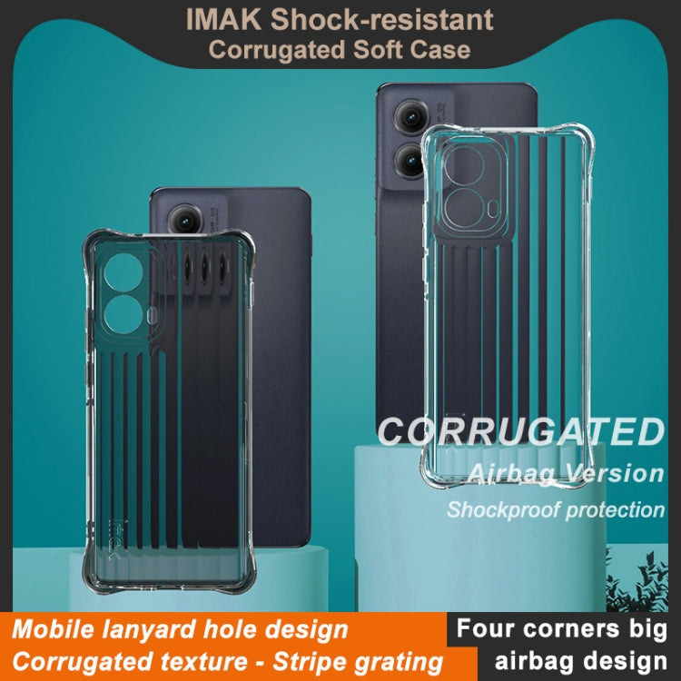 For Motorola Edge 2024 5G IMAK Corrugated Texture Airbag TPU Phone Case(Transparent) - free shipping - PMC Jewellery - Order now!