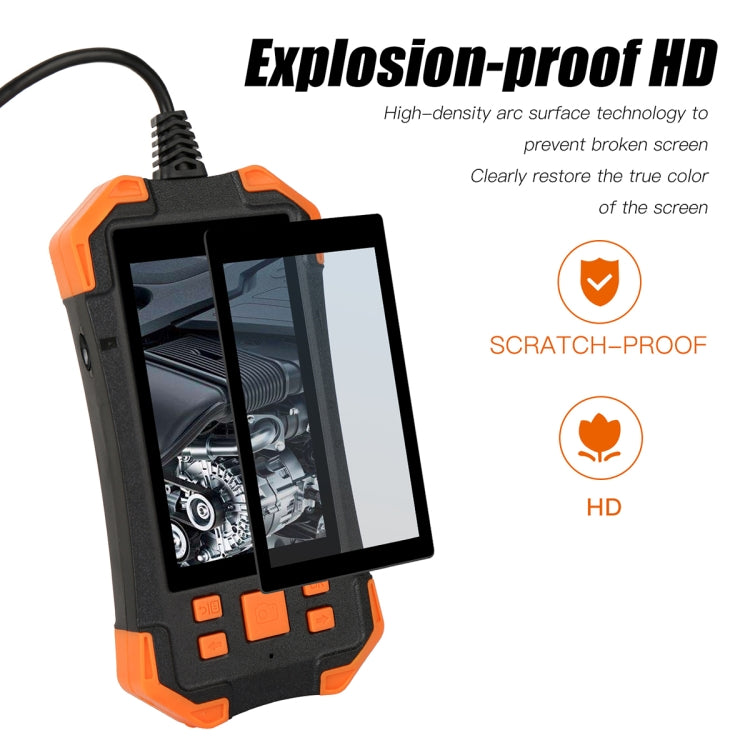 T20 4.3 inch IPS Screen 5.5mm Single Camera IP67 Waterproof Hard Cable Digital Endoscope, Length:10m(Black Orange) -  by PMC TechLife | Online Shopping South Africa | PMC TechLife | Buy Now Pay Later Mobicred