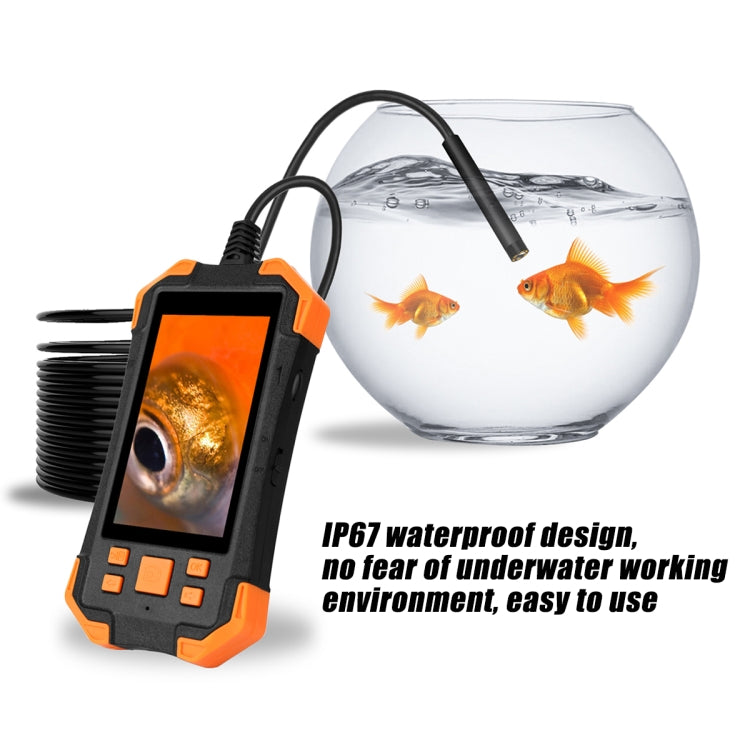T20 4.3 inch IPS Screen 5.5mm Single Camera IP67 Waterproof Hard Cable Digital Endoscope, Length:3.5m(Black Orange) -  by PMC TechLife | Online Shopping South Africa | PMC TechLife | Buy Now Pay Later Mobicred