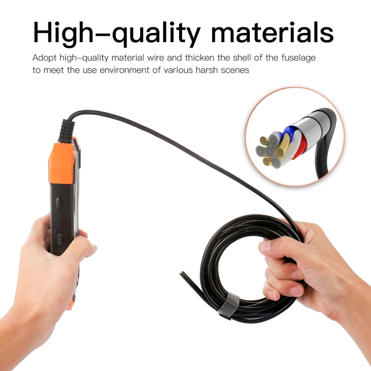 T20 4.3 inch IPS Screen 5.5mm Dual Camera IP67 Waterproof Hard Cable Digital Endoscope, Length:2m(Black Orange) -  by PMC TechLife | Online Shopping South Africa | PMC TechLife | Buy Now Pay Later Mobicred