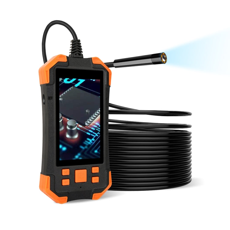 T20 4.3 inch IPS Screen 7.9mm Triple Camera IP67 Waterproof Hard Cable Digital Endoscope, Length:10m(Black Orange) -  by PMC TechLife | Online Shopping South Africa | PMC TechLife | Buy Now Pay Later Mobicred