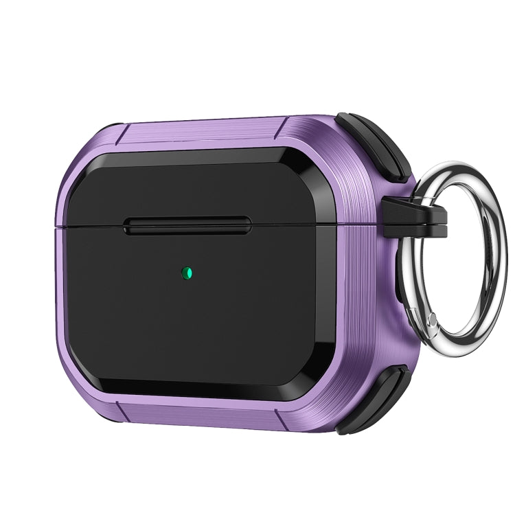 For AirPods 3 Armor TPU + PC Earbuds Box Protective Case with Metal Buckle(Violet) - For AirPods 3 by PMC Jewellery | Online Shopping South Africa | PMC Jewellery | Buy Now Pay Later Mobicred