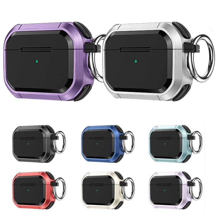 For AirPods Pro / Pro 2 Armor TPU + PC Earbuds Box Protective Case with Metal Buckle(Dark Blue) - For AirPods Pro 2 by PMC Jewellery | Online Shopping South Africa | PMC Jewellery | Buy Now Pay Later Mobicred