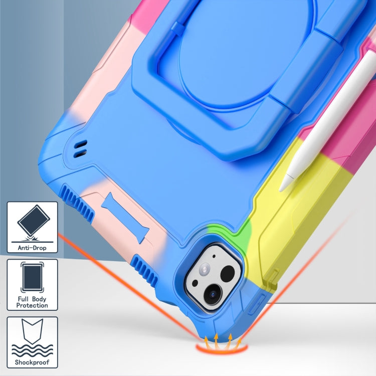 For iPad Pro 11 2024 Handle Grip Holder Silicone Hybrid PC Tablet Case with Strap(Camouflage Blue) - iPad Pro 11 2024 Cases by PMC TechLife | Online Shopping South Africa | PMC TechLife | Buy Now Pay Later Mobicred