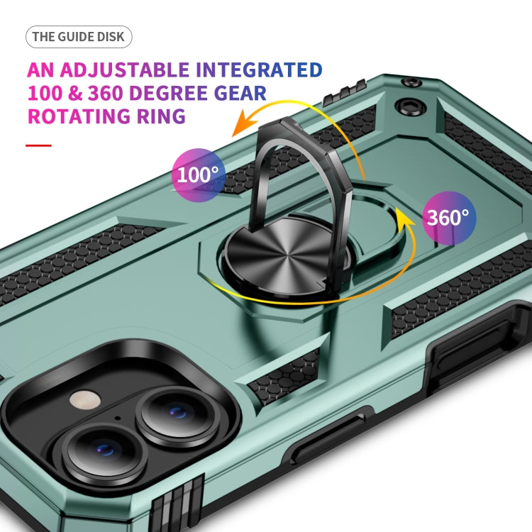 For iPhone 16 Shockproof TPU Hybrid PC Phone Case with Holder(Dark Green) - iPhone 16 Cases by PMC TechLife | Online Shopping South Africa | PMC TechLife | Buy Now Pay Later Mobicred