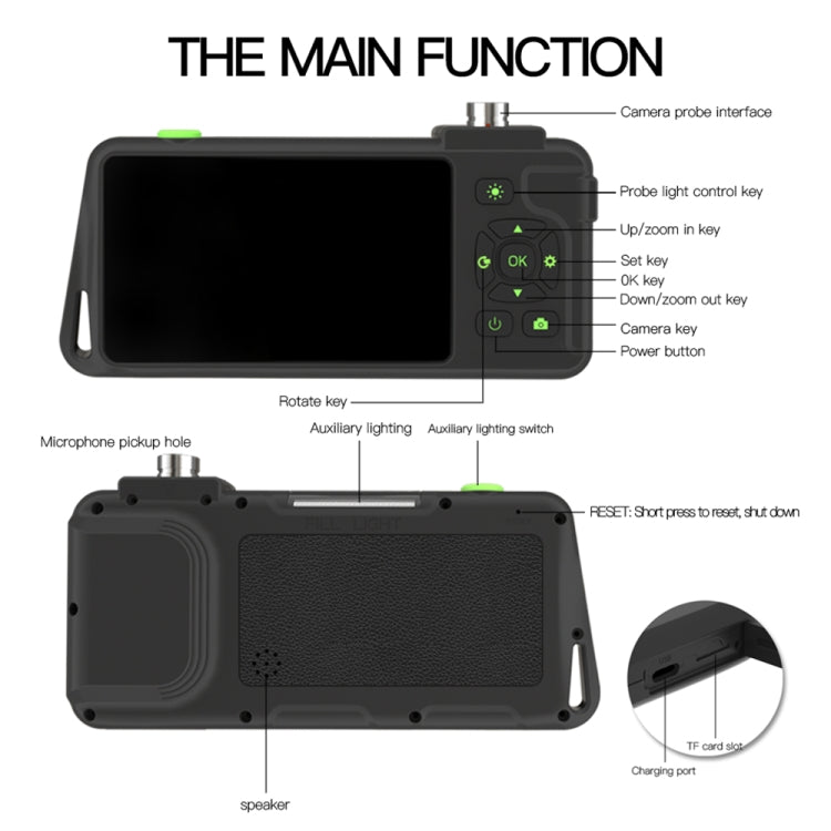 T22 4.5 inch IPS Color Screen 7.9mm Dual Camera Hard Cable Industrial Endoscope, Length:10m(Black Orange) -  by PMC TechLife | Online Shopping South Africa | PMC TechLife | Buy Now Pay Later Mobicred