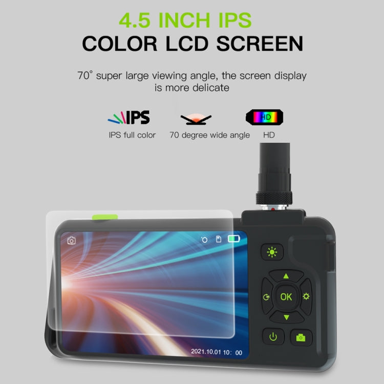 T22 4.5 inch IPS Color Screen 7.9mm Triple Camera Hard Cable Industrial Endoscope, Length:10m(Black) - free shipping - PMC TechLife - Order now!