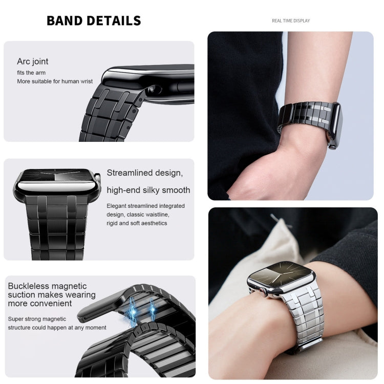 For Apple Watch Series 8 45mm Magnetic Stainless Steel Watch Band(Black) - free shipping - PMc TechLife - Order now!