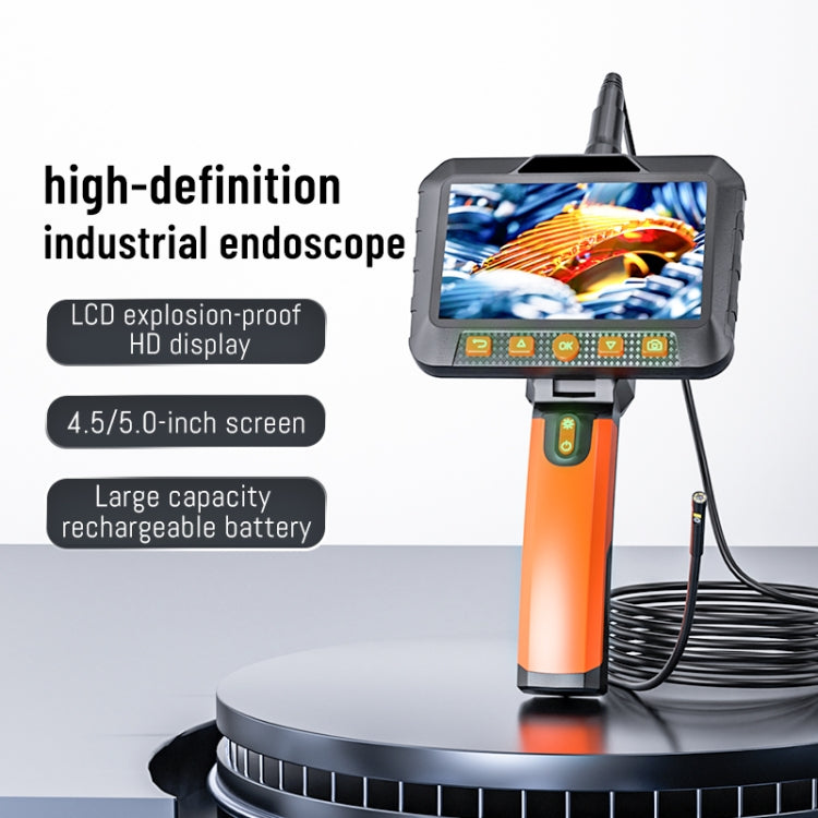 T27 5 inch IPS Color Screen 5.5mm Single Camera Handheld Hard Cable HD Industrial Endoscope, Length:5m(Orange Black) -  by PMC TechLife | Online Shopping South Africa | PMC TechLife | Buy Now Pay Later Mobicred