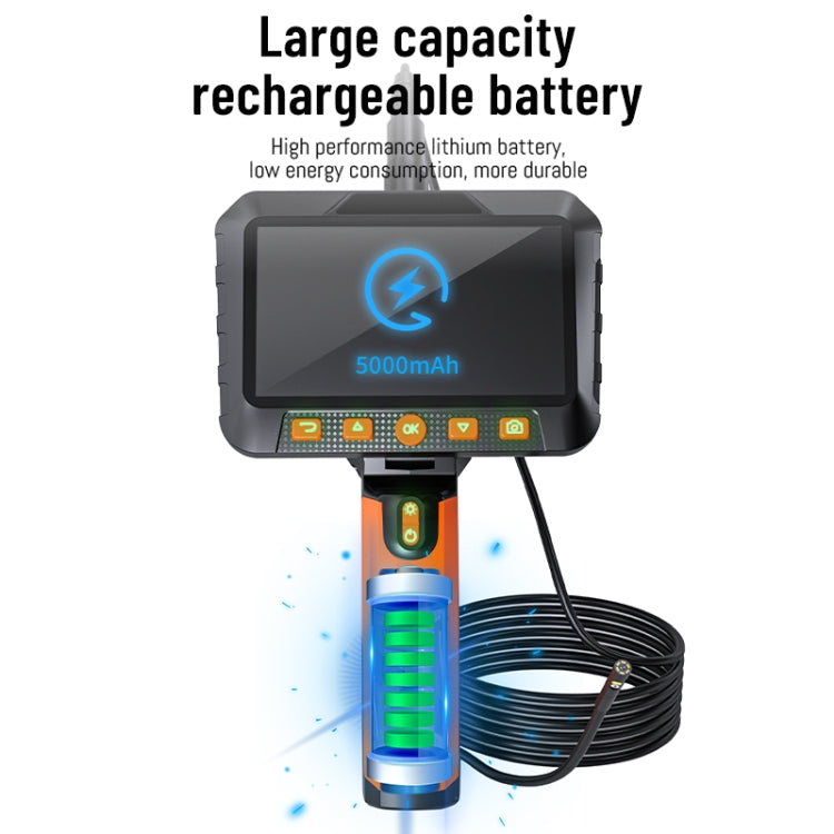 T27 5 inch IPS Color Screen 5.5mm Single Camera Handheld Hard Cable HD Industrial Endoscope, Length:1m(Orange Black) -  by PMC TechLife | Online Shopping South Africa | PMC TechLife | Buy Now Pay Later Mobicred