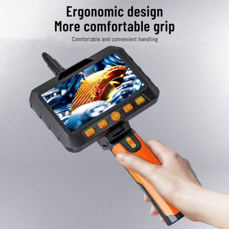 T27 5 inch IPS Color Screen 5.5mm Dual Camera Handheld Hard Cable HD Industrial Endoscope, Length:2m(Orange Black) -  by PMC TechLife | Online Shopping South Africa | PMC TechLife | Buy Now Pay Later Mobicred