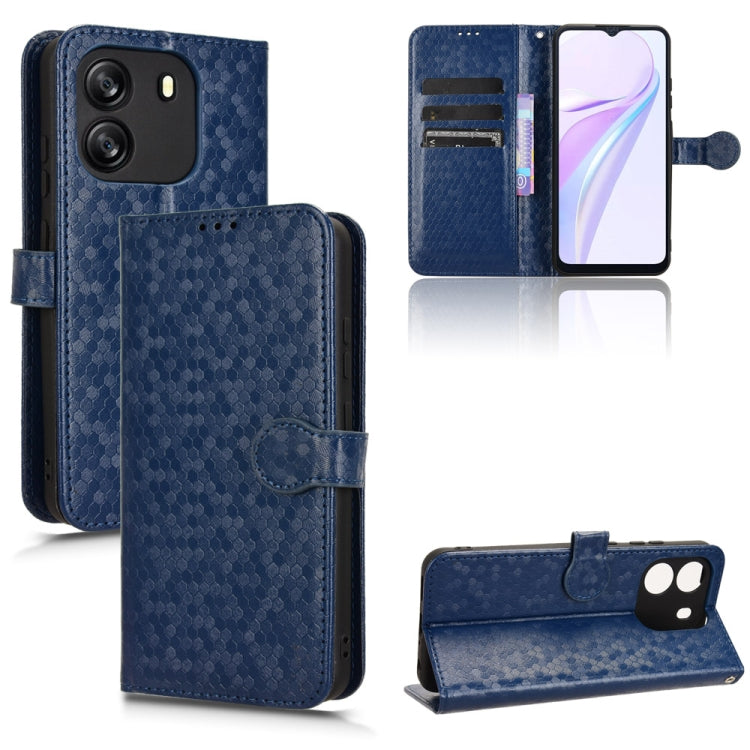 For Blackview Wave 6C Honeycomb Dot Texture Leather Phone Case(Blue) - More Brand by PMC TechLife | Online Shopping South Africa | PMC TechLife | Buy Now Pay Later Mobicred