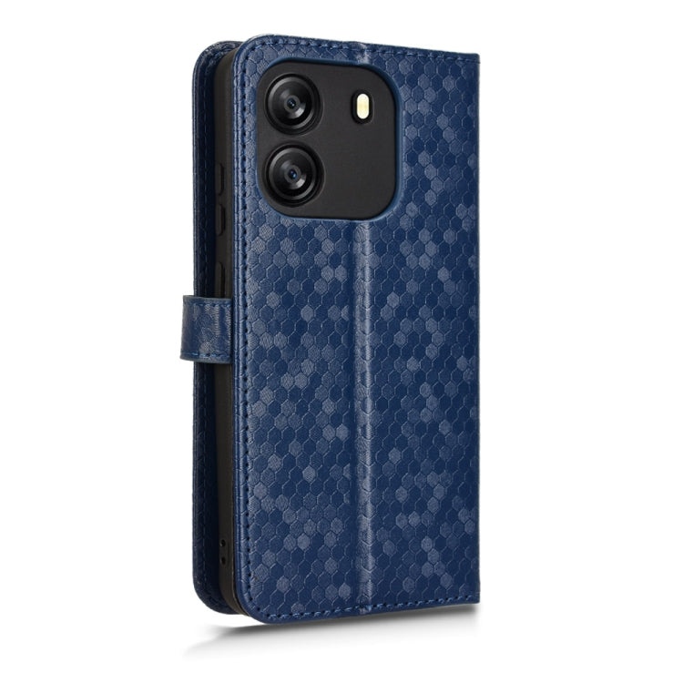 For Blackview Wave 6C Honeycomb Dot Texture Leather Phone Case(Blue) - More Brand by PMC TechLife | Online Shopping South Africa | PMC TechLife | Buy Now Pay Later Mobicred