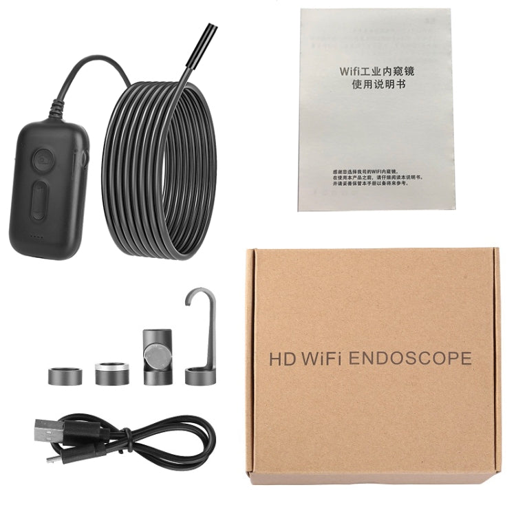 Y15 5.5mm Dual Camera WiFi Connected Hard Cable HD Industrial Endoscope, Length:1m(Black) -  by PMC TechLife | Online Shopping South Africa | PMC TechLife | Buy Now Pay Later Mobicred