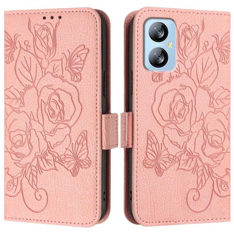 For Blackview A52 Embossed Rose RFID Anti-theft Leather Phone Case(Pink) - More Brand by PMC TechLife | Online Shopping South Africa | PMC TechLife | Buy Now Pay Later Mobicred