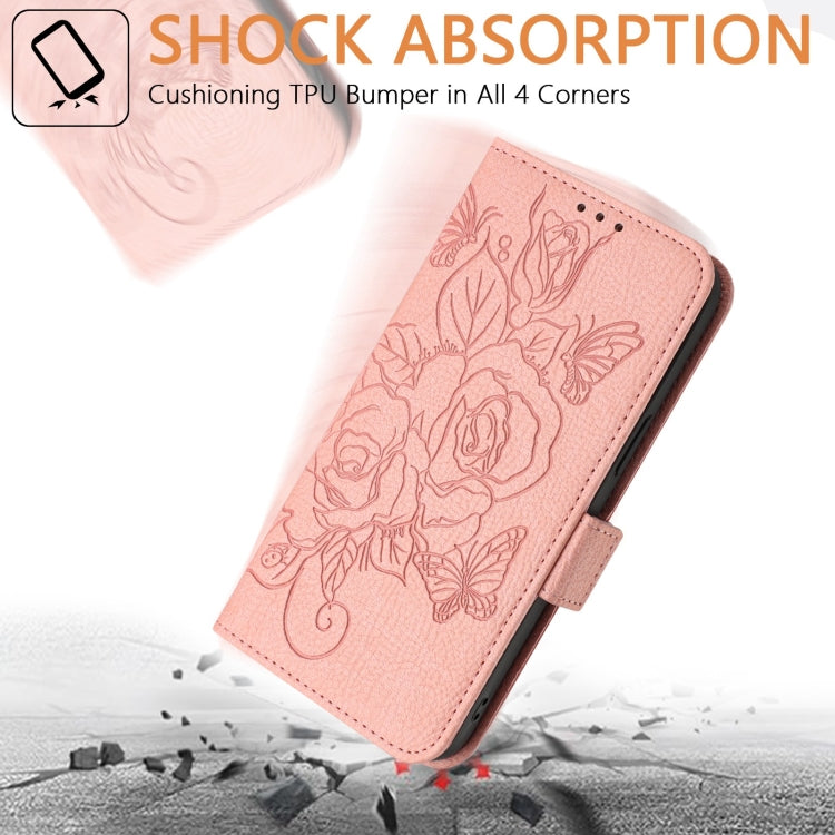 For Blackview A52 Embossed Rose RFID Anti-theft Leather Phone Case(Pink) - More Brand by PMC TechLife | Online Shopping South Africa | PMC TechLife | Buy Now Pay Later Mobicred