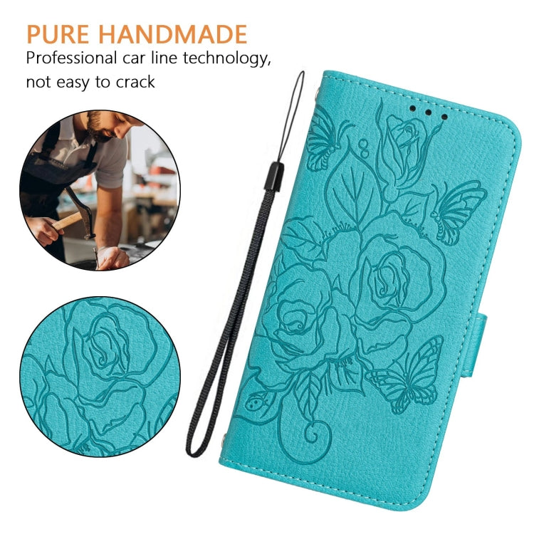 For Ulefone Note 14 Embossed Rose RFID Anti-theft Leather Phone Case(Light Blue) - Ulefone Cases by PMC Jewellery | Online Shopping South Africa | PMC Jewellery | Buy Now Pay Later Mobicred