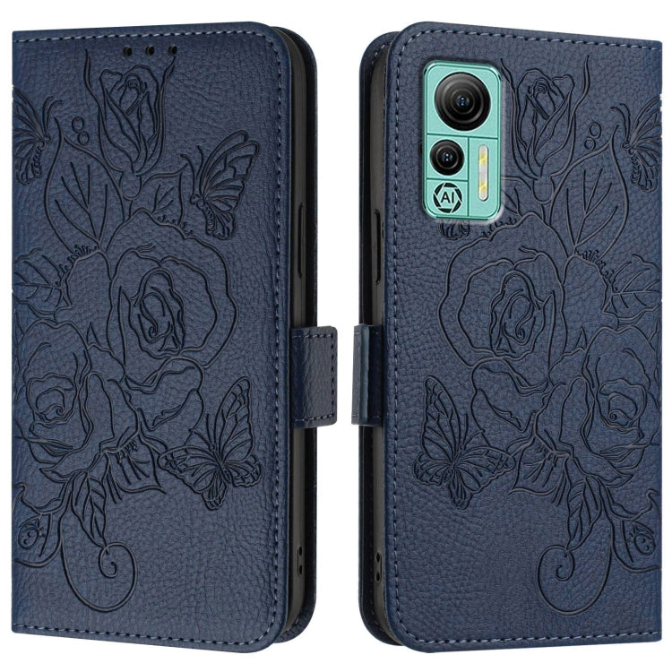 For Ulefone Note 14 Embossed Rose RFID Anti-theft Leather Phone Case(Dark Blue) - free shipping - PMC Jewellery - Order now!