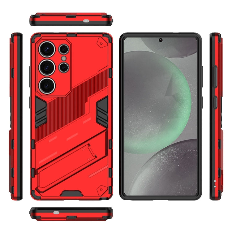 For Samsung Galaxy S25 Ultra 5G Punk Armor 2 in 1 PC + TPU Shockproof Phone Case with Invisible Holder(Red) - free shipping - PMC Jewellery - Order now!