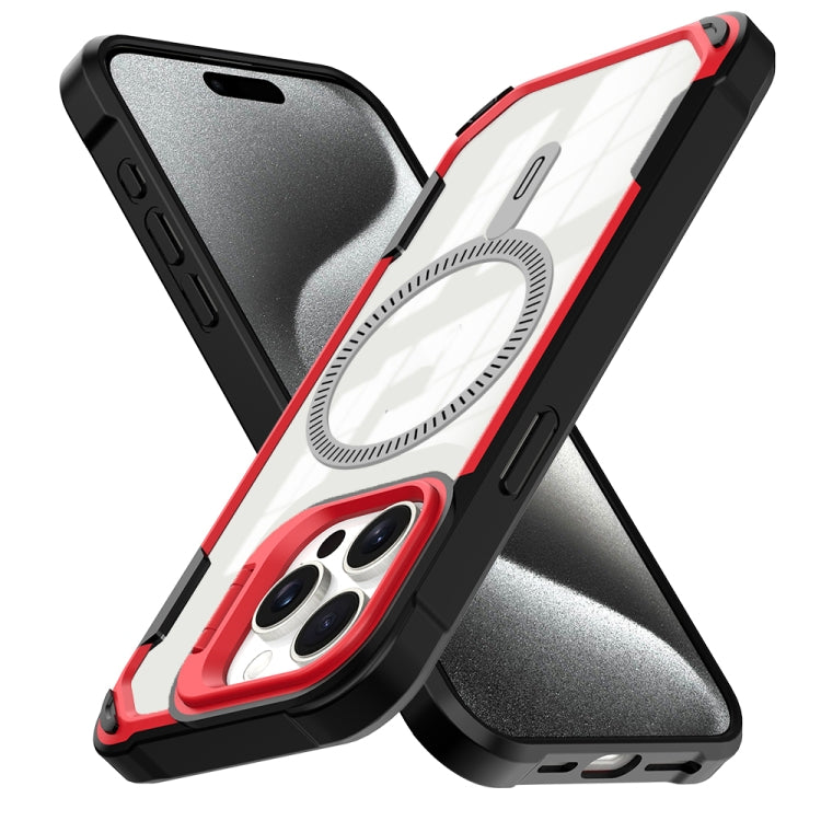 For iPhone 16 Pro Max Transparent Acrylic MagSafe Lens Holder Phone Case(Red) - iPhone 16 Pro Max Cases by PMC TechLife | Online Shopping South Africa | PMC TechLife | Buy Now Pay Later Mobicred