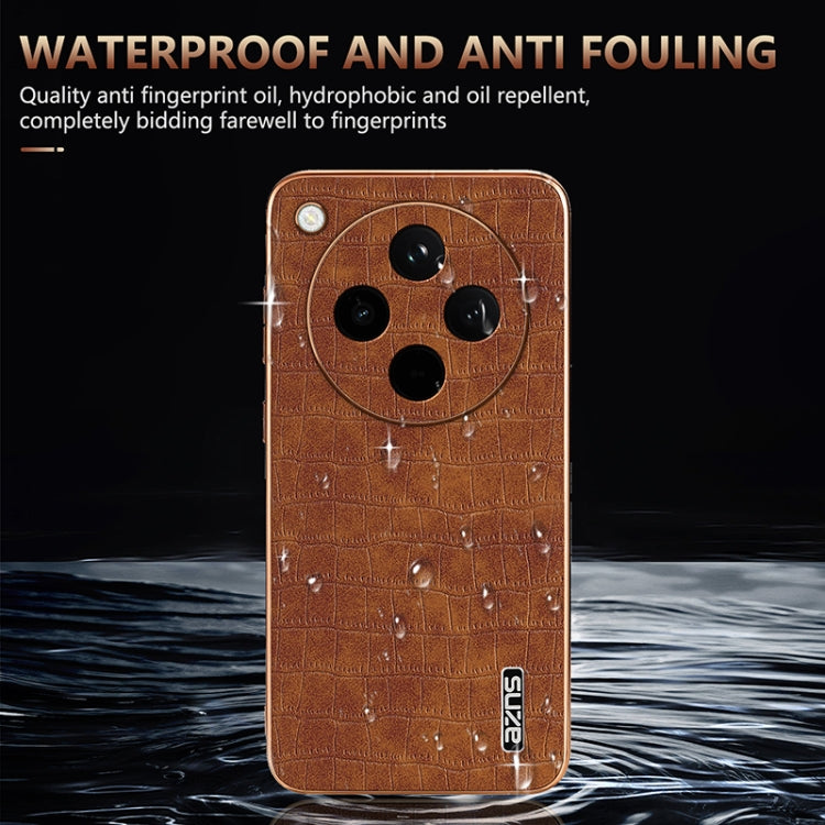 For OPPO Find X8 AZNS Electroplated Frame Crocodile Texture Full Coverage Phone Case(Green) - free shipping - PMC Jewellery - Order now!