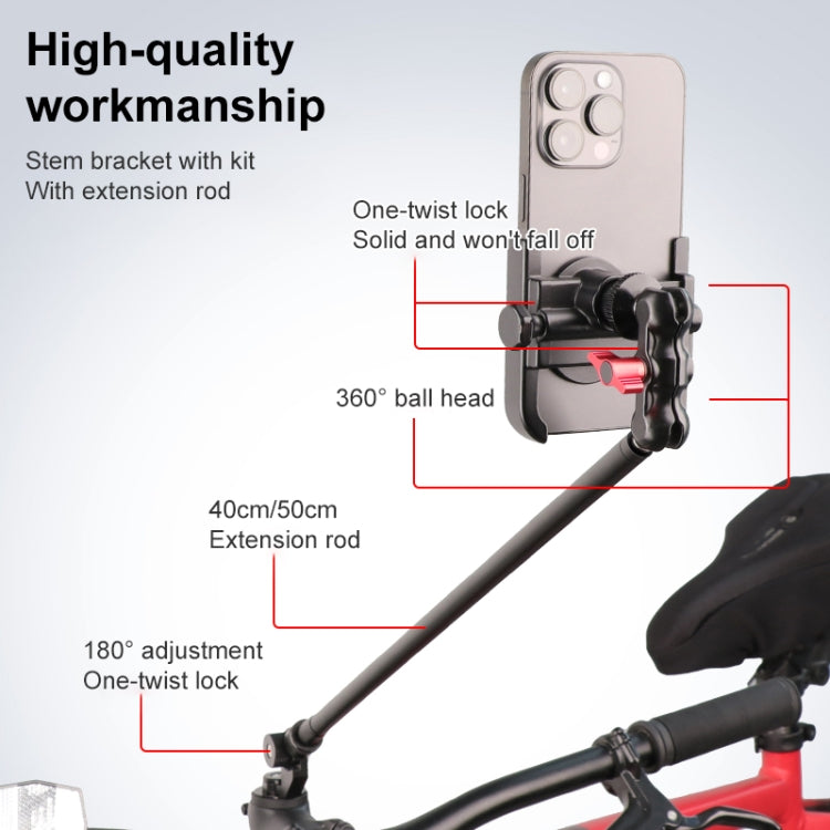 Bicycle Handlebar Holder Pea Clip Phone Clamp 50cm Rod Set - Bicycle Handlebar Mount by PMC TechLife | Online Shopping South Africa | PMC TechLife | Buy Now Pay Later Mobicred