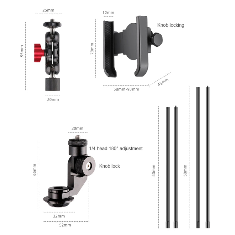 Bicycle Handlebar Holder Stem Bracket 50cm Rod Set - Bicycle Handlebar Mount by PMC TechLife | Online Shopping South Africa | PMC TechLife | Buy Now Pay Later Mobicred
