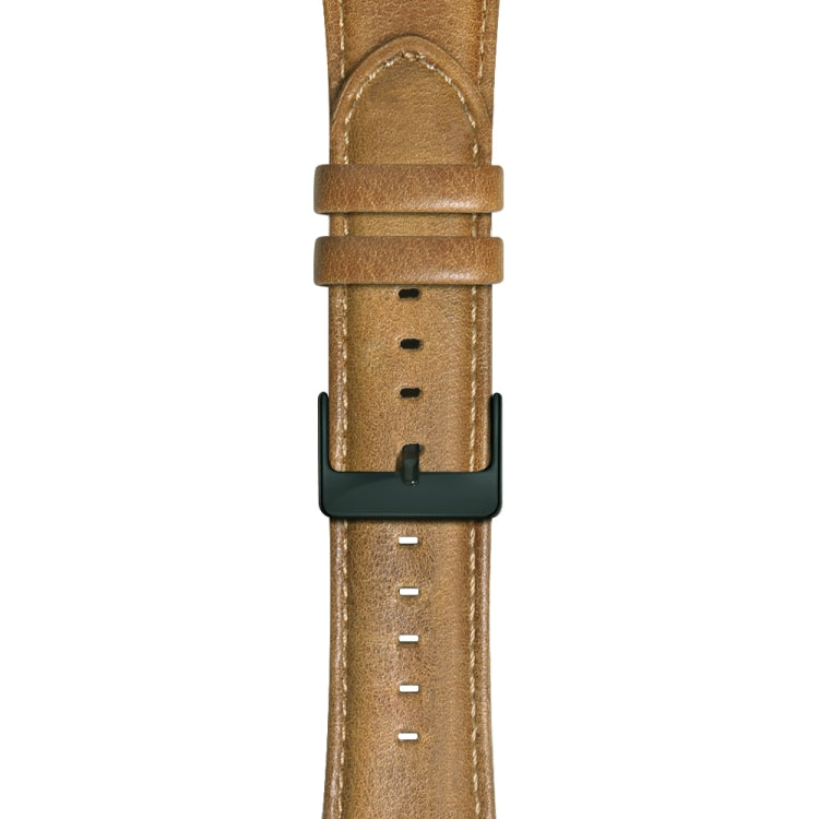 For Apple Watch Ultra 2 49mm Oil Wax Genuine Leather Watch Band(Yellow Brown) - Watch Bands by PMC TechLife | Online Shopping South Africa | PMC TechLife | Buy Now Pay Later Mobicred