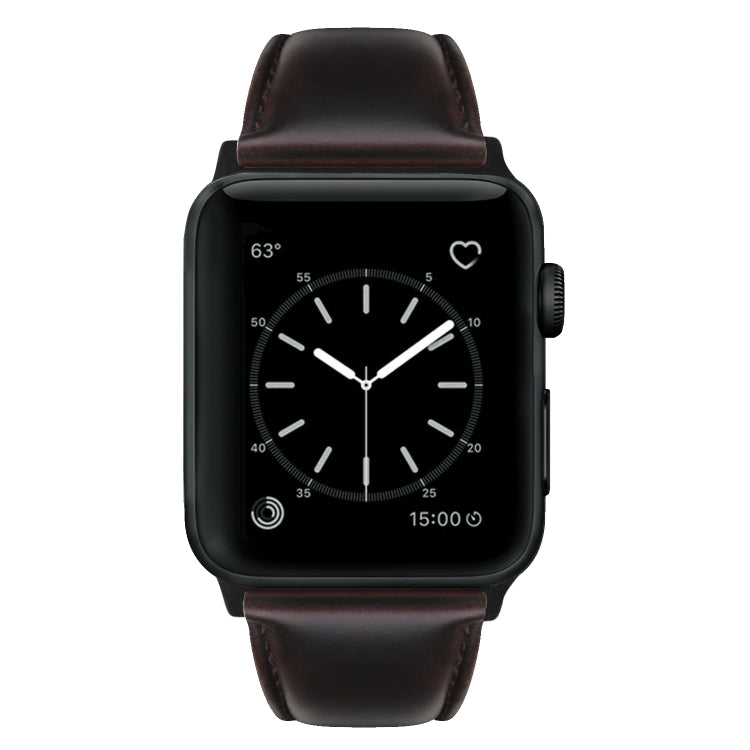 For Apple Watch Ultra 2 49mm Oil Wax Genuine Leather Watch Band(Dark Brown) - Watch Bands by PMC TechLife | Online Shopping South Africa | PMC TechLife | Buy Now Pay Later Mobicred