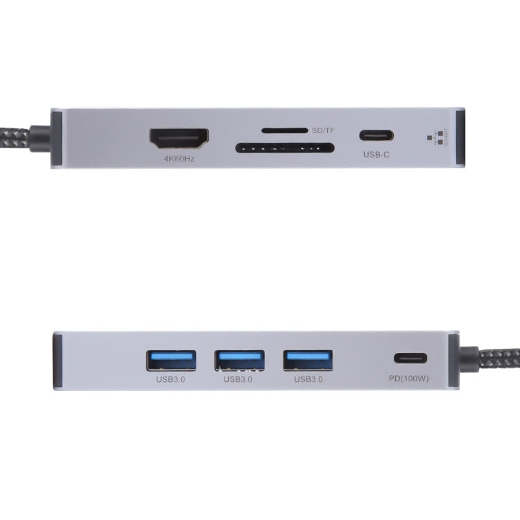 BYL-2318 9 in 1 USB-C / Type-C to USB3.0+Type-C+1000M Ethernet+HDTV+SD / TF Dual Card Slot Docking Station(Grey) - USB HUB by PMC Jewellery | Online Shopping South Africa | PMC Jewellery | Buy Now Pay Later Mobicred