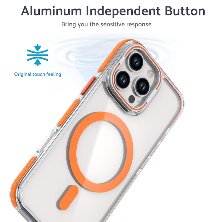 For iPhone 16 Pro Dual-Color Clear Acrylic Hybrid TPU Lens Flip Holder MagSafe Phone Case(Blue) - iPhone 16 Pro Cases by PMC TechLife | Online Shopping South Africa | PMC TechLife | Buy Now Pay Later Mobicred