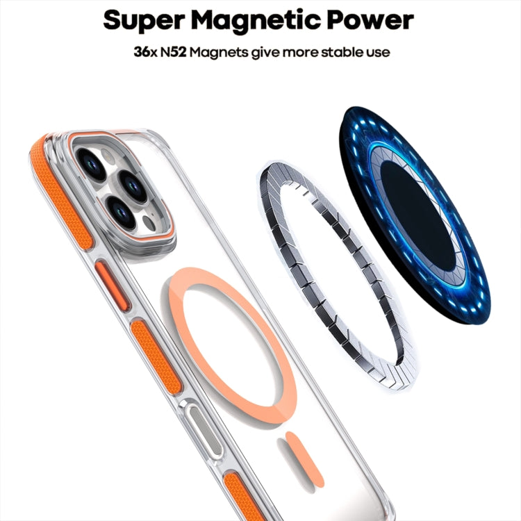 For iPhone 16 Pro Dual-Color Clear Acrylic Hybrid TPU Lens Flip Holder MagSafe Phone Case(Blue) - iPhone 16 Pro Cases by PMC TechLife | Online Shopping South Africa | PMC TechLife | Buy Now Pay Later Mobicred