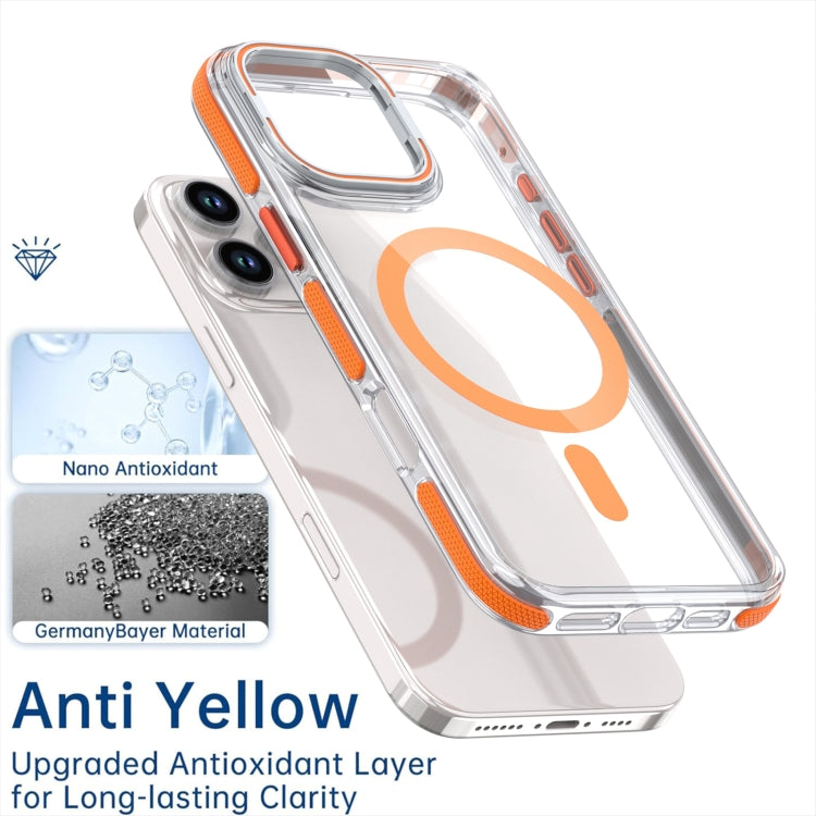 For iPhone 16 Pro Dual-Color Clear Acrylic Hybrid TPU Lens Flip Holder MagSafe Phone Case(Blue) - iPhone 16 Pro Cases by PMC TechLife | Online Shopping South Africa | PMC TechLife | Buy Now Pay Later Mobicred