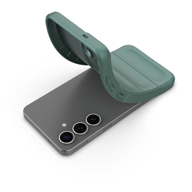 For Samsung Galaxy S25 5G Magic Shield TPU + Flannel Phone Case(Dark Grey) - free shipping - PMC Jewellery - Order now!