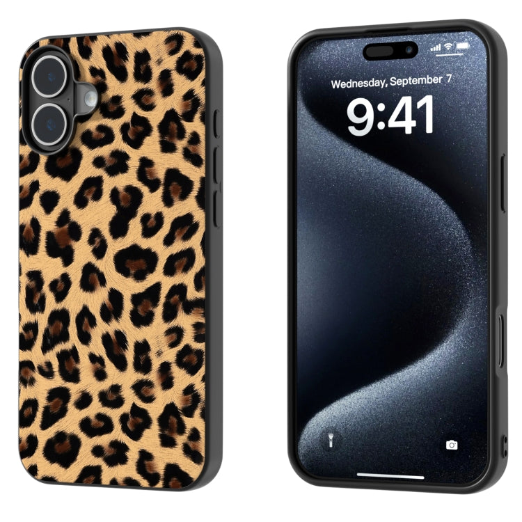 For iPhone 16 Black Frame Leopard Phone Case(Leopard Print) - iPhone 16 Cases by PMC TechLife | Online Shopping South Africa | PMC TechLife | Buy Now Pay Later Mobicred