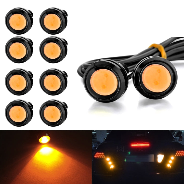 10pcs 23mm 1.5W DC12V Motorcycle Eagle Eye Light Double Lens Strobe Light(Yellow Light) - Eagle Eye Lights by PMC TechLife | Online Shopping South Africa | PMC TechLife | Buy Now Pay Later Mobicred